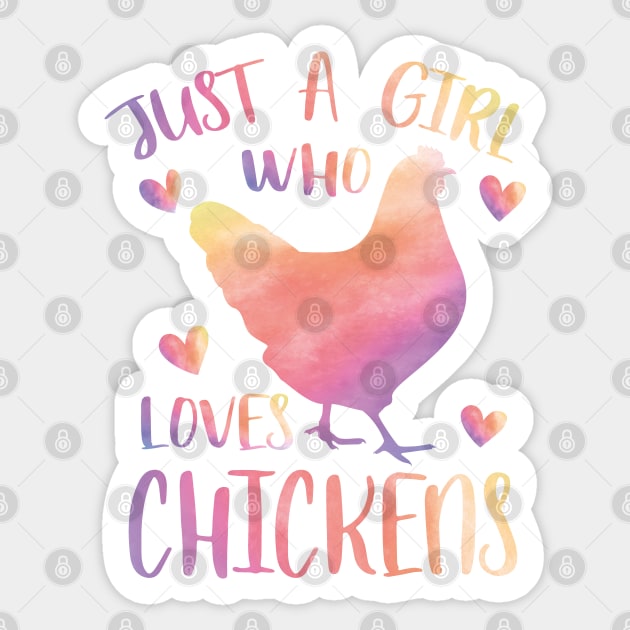 Just a girl who loves Chickens Sticker by PrettyPittieShop